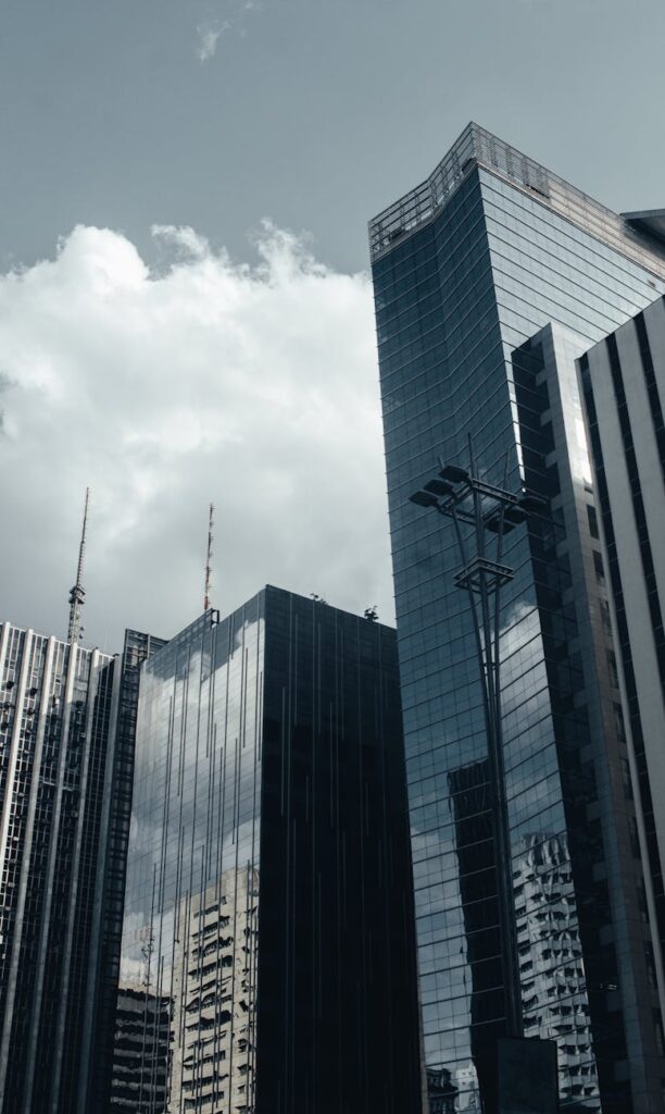 low angle photography of high rise buildings